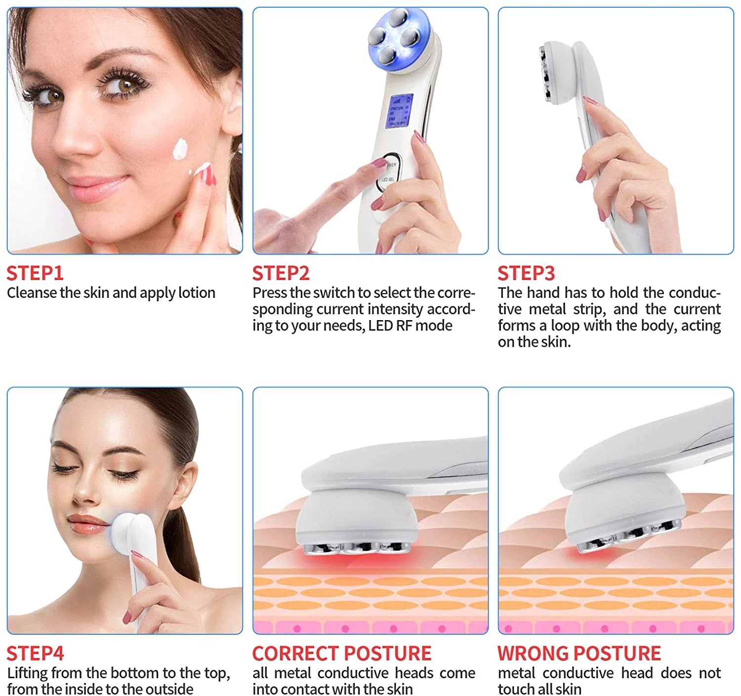 Face Skin Care FA Radio Frequency Electroporation LED Photon RF Facial Beauty Instrument Machine Face Lift Tighten Beauty Machine