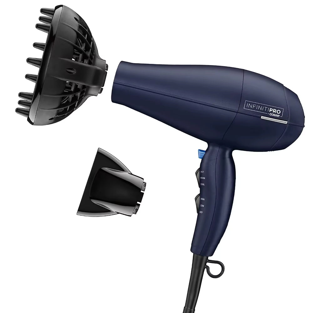 1875 Watt Texture Styling Hair Dryer for Natural Curls and Waves, Dark Blue, 1 Count 600R Mini Hair Dryer