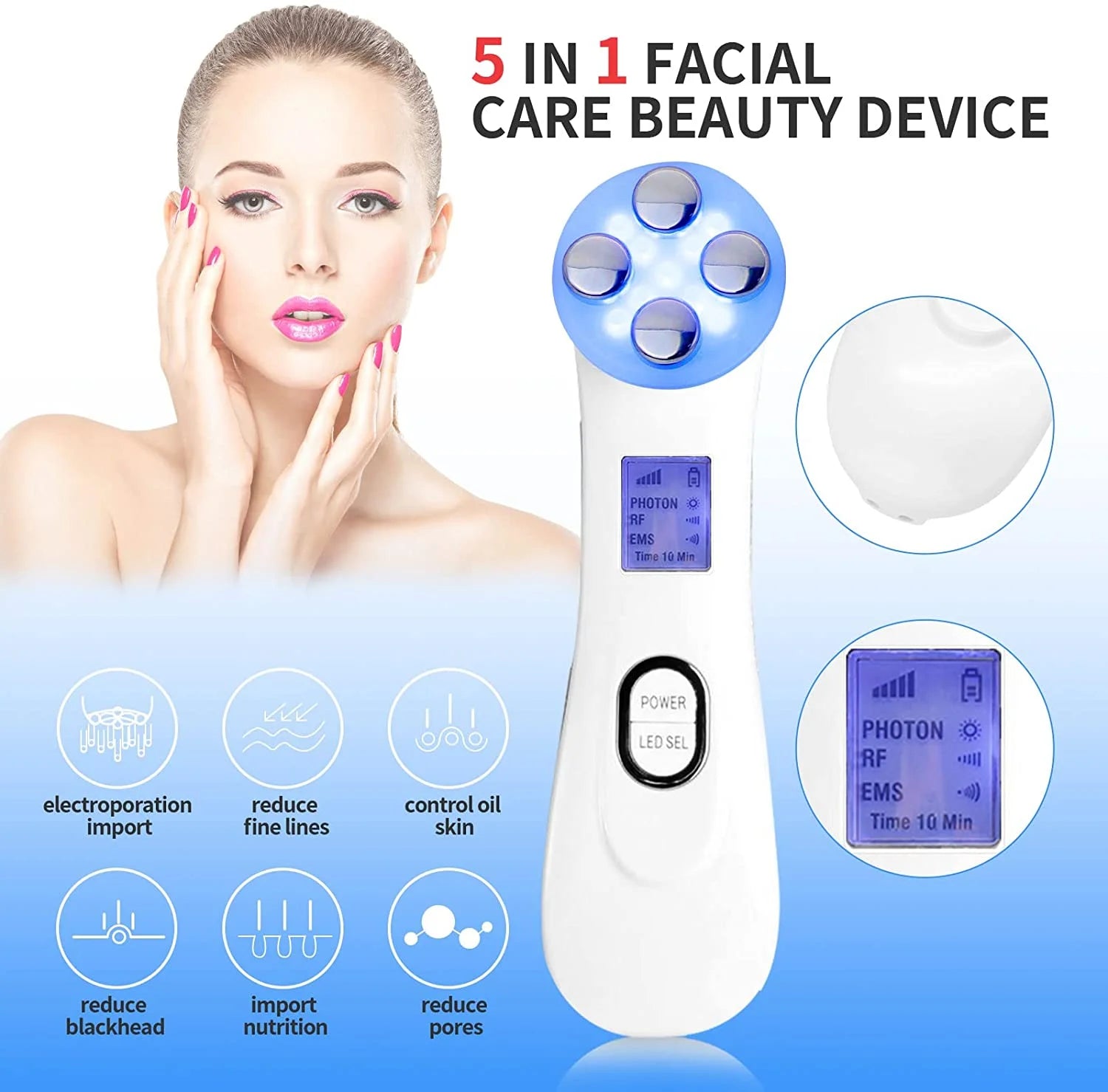 Face Skin Care FA Radio Frequency Electroporation LED Photon RF Facial Beauty Instrument Machine Face Lift Tighten Beauty Machine