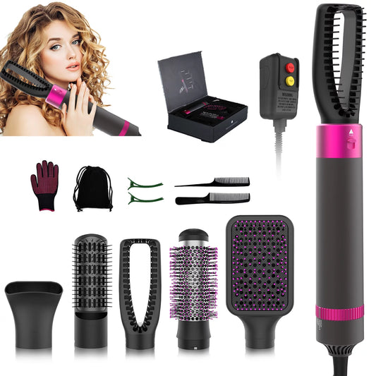 Hair Dryer Brush, Negative Ion Blow Dryer Brush, One Step Hair Dryer and Styler, 5 in 1 Detachable Volumizer Brush Hair Dryers with Gift Box for Women